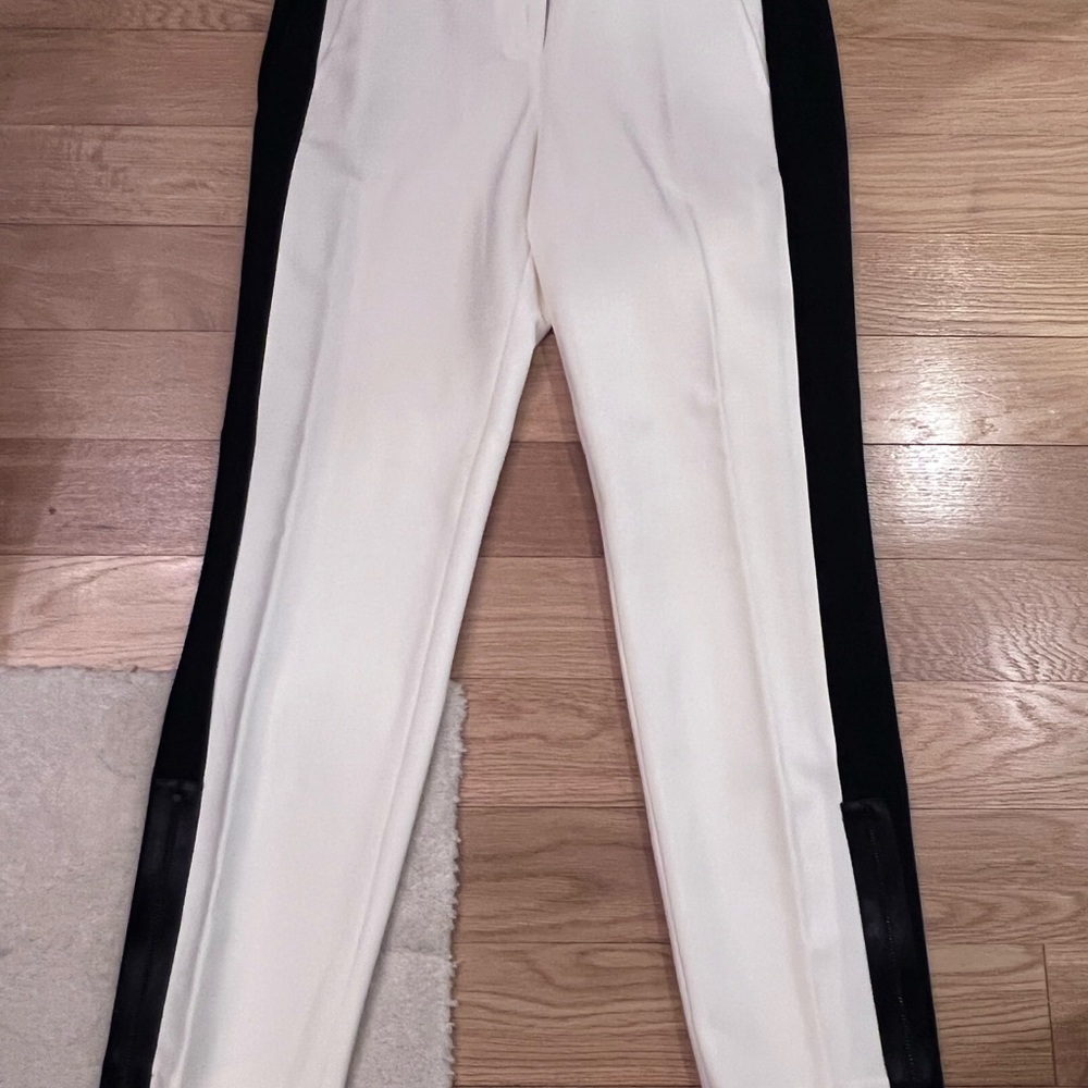 TIBI black and white color block pants